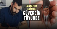 Cantürk Alagöz'ün portresi güvercin tüyünde